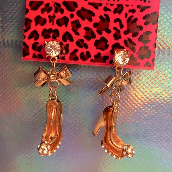Betsey Johnson Jewelry - Gold stilettos statement earrings Betsey Johnson